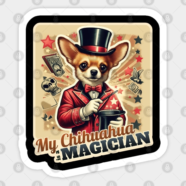 Magician Chihuahua Sticker by k9-tee